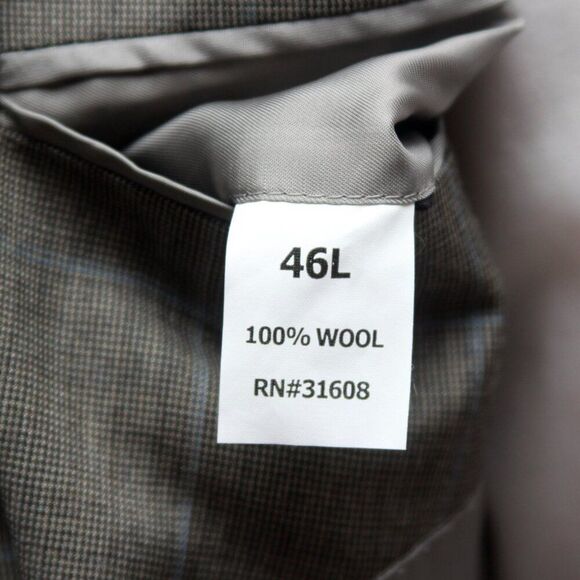 46L Jos A Bank 2 Piece Suit Blazer Sportcoat 36W Pants Grey Wool D090510 - Picture 6 of 16